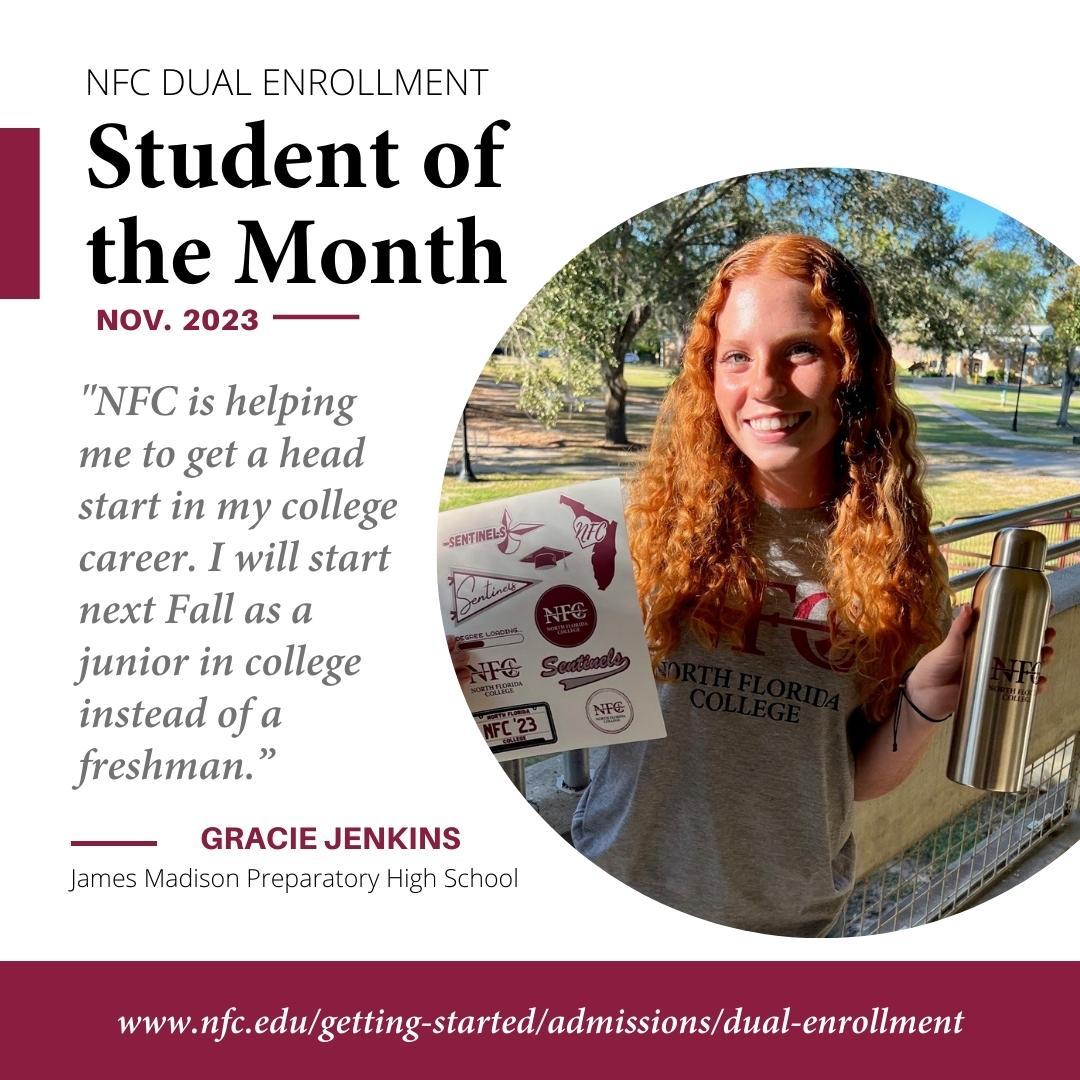 Gracie Jenkins Student of the Month
