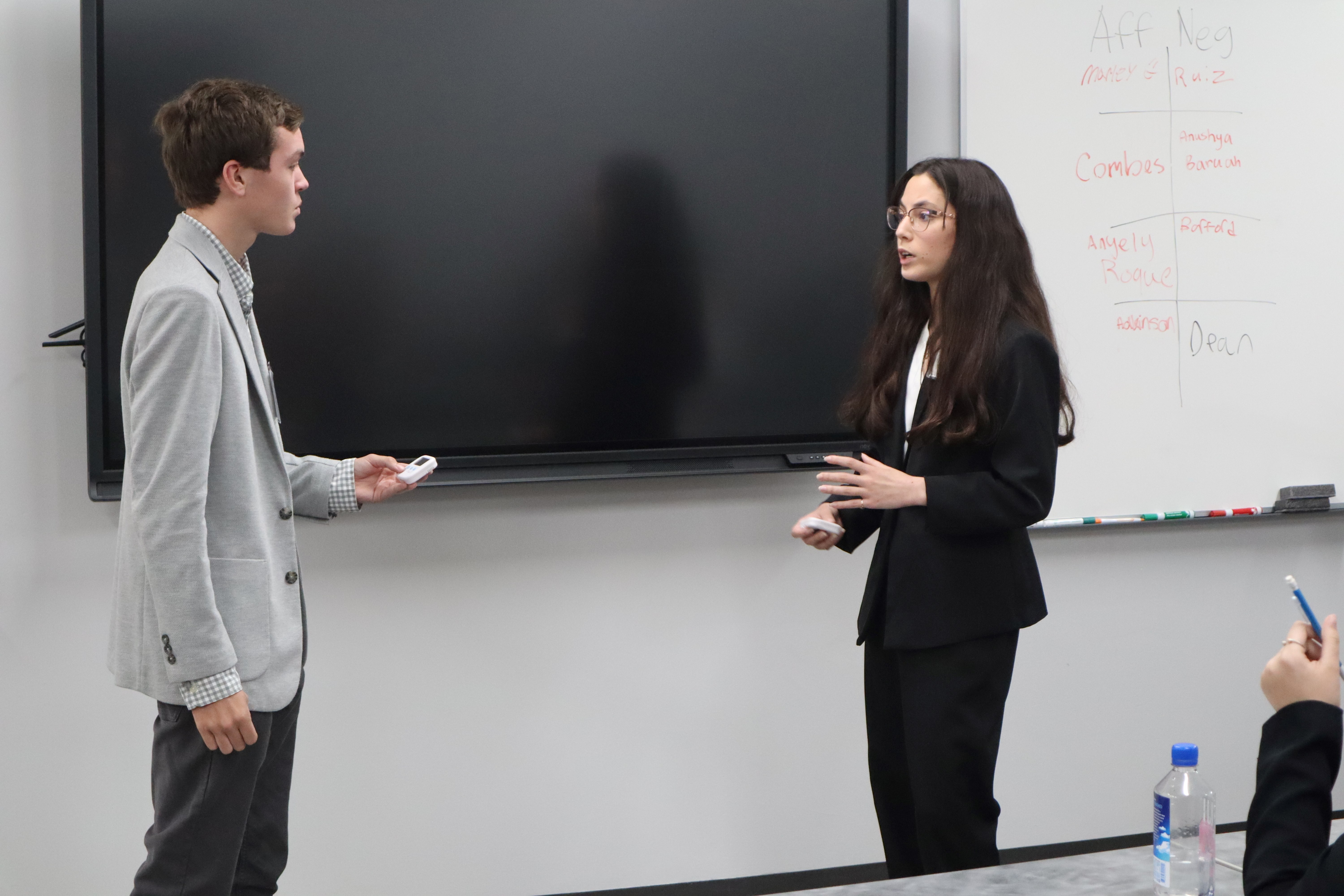 Students debating a current topic