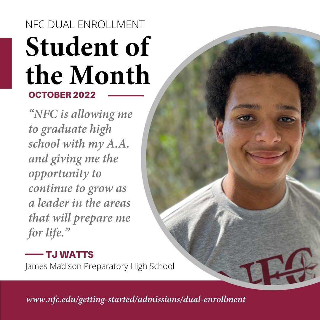 October DE Student of the Month October DE Student of the Month