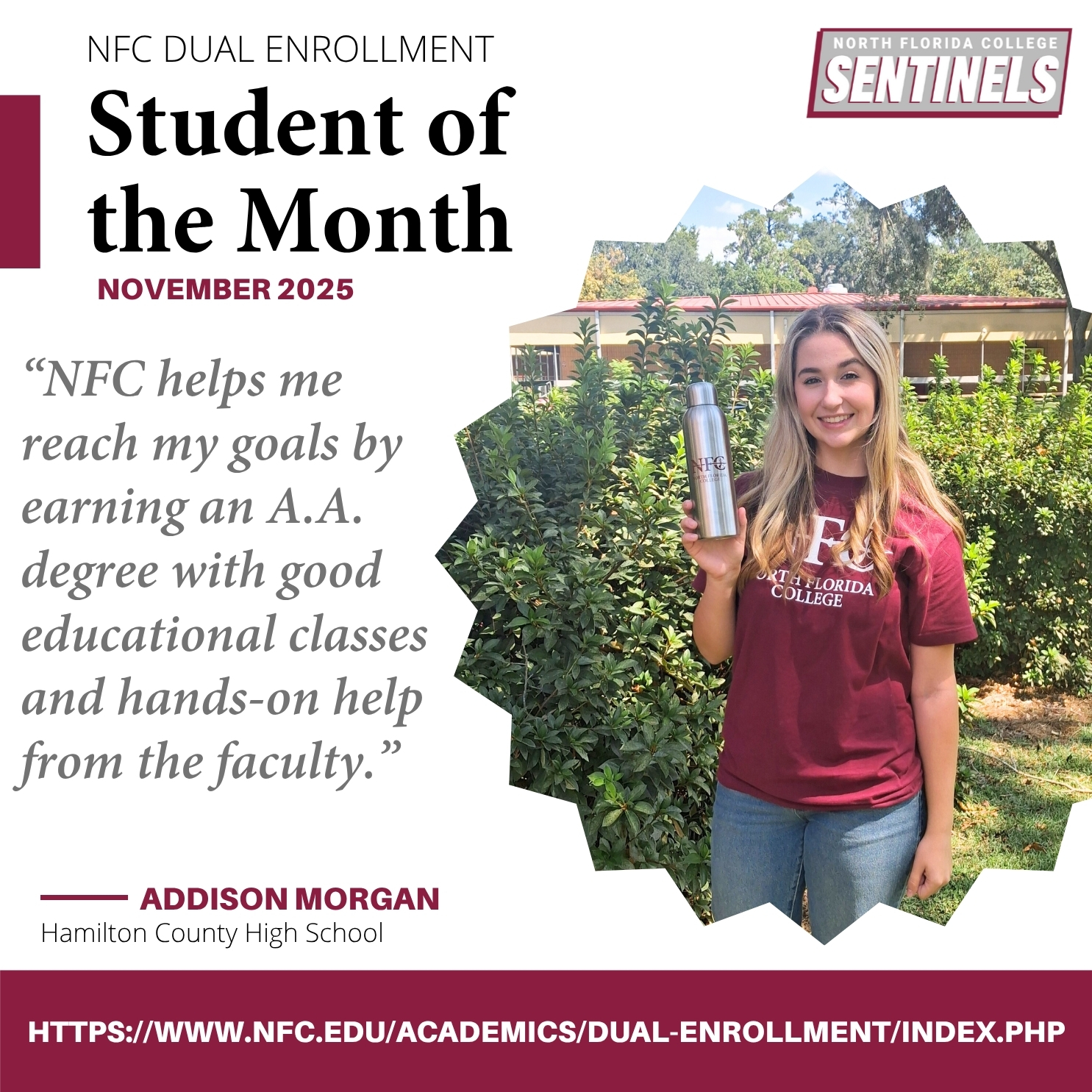 DE Student of the Month Addie Morgan